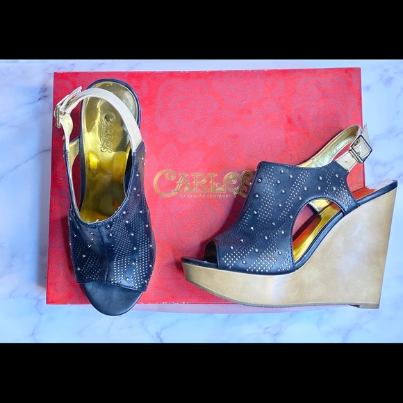 Carlos Santana Black & Tan Wedge - Picture 2 of 3